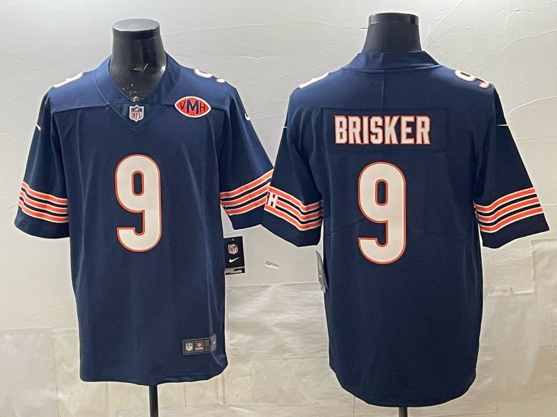 Men 2026 Chicago Bears #9 Brisker blue Limited Nike NFL Jersey style 02